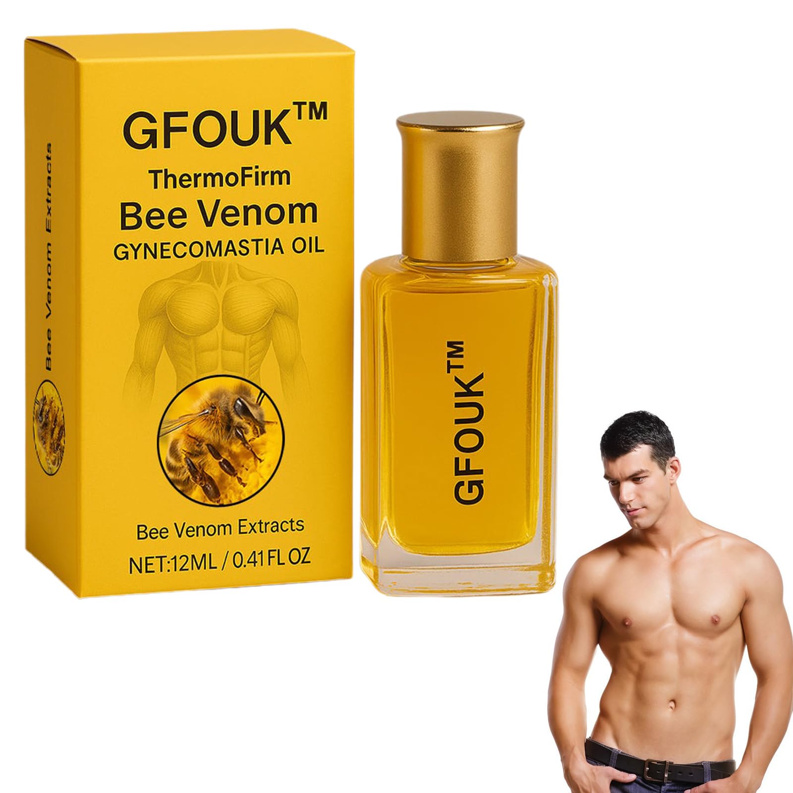 Amazon.com : GFOUK ThermoFirm Bee Venom Gynecomastia Oil,GFOUK Bee